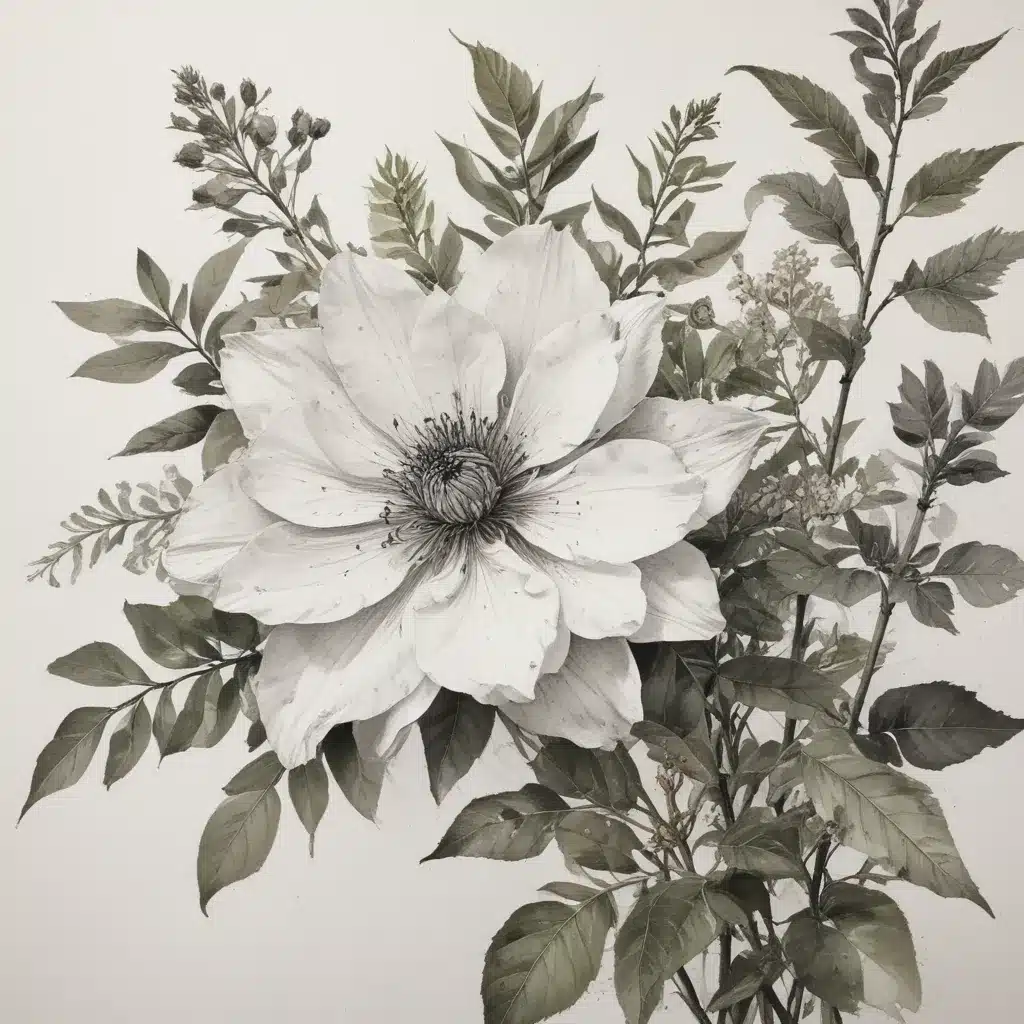Expressive Botanicals: Balancing Realism and Personal Interpretation in Intricate Floral Drawings Using Ink Washes