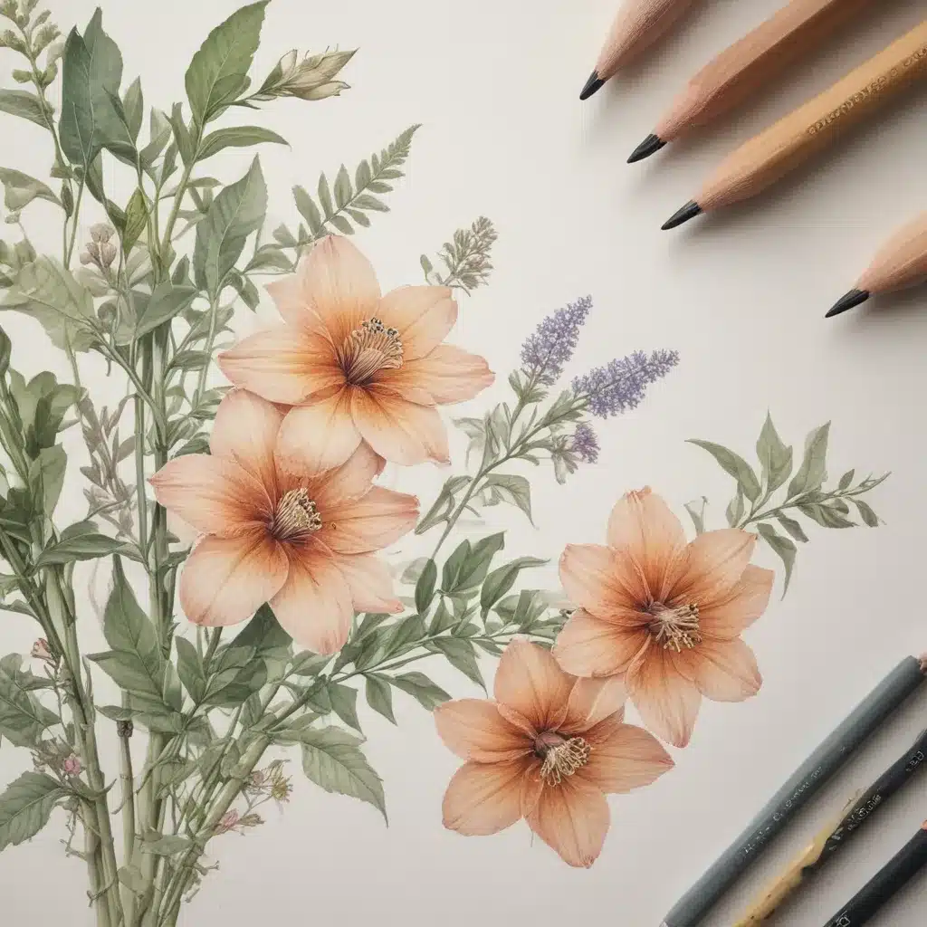 Emotive Botanicals: Balancing Realism and Personal Expression in Delicate Floral Pencil Illustrations