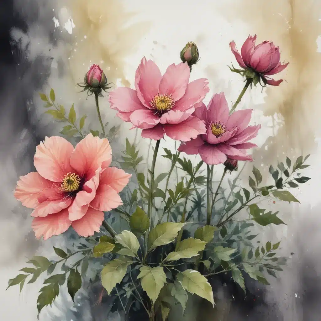 Emotive Botanicals: Balancing Realism and Personal Expression in Vibrant Floral Ink Wash Paintings