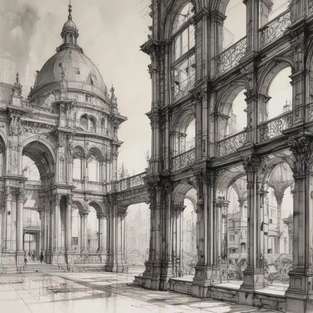 Innovative Framing for Dramatic Architectural Sketches in Ink