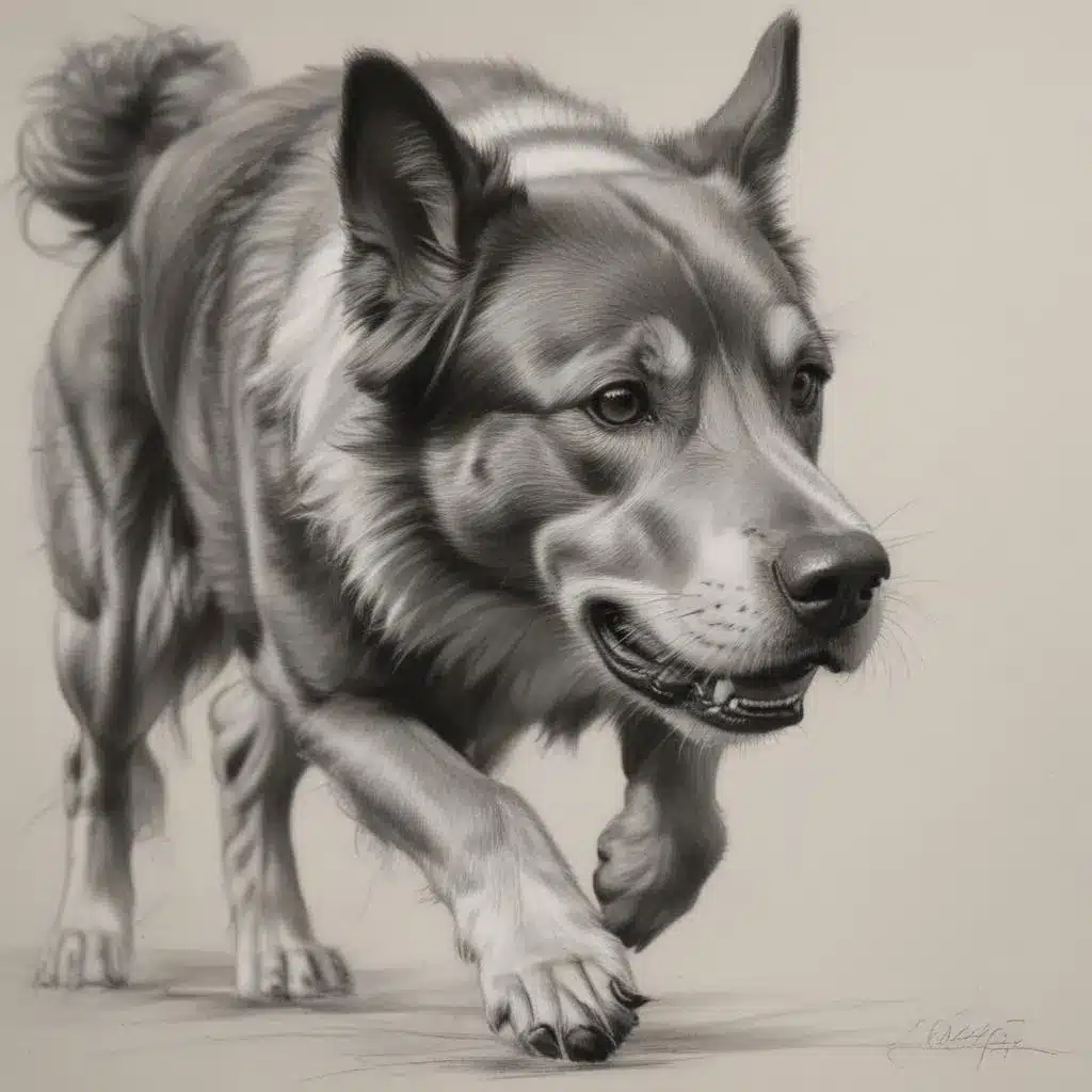 Dynamic Sketching Redefined III: Capturing the Movement of Canines in Charcoal