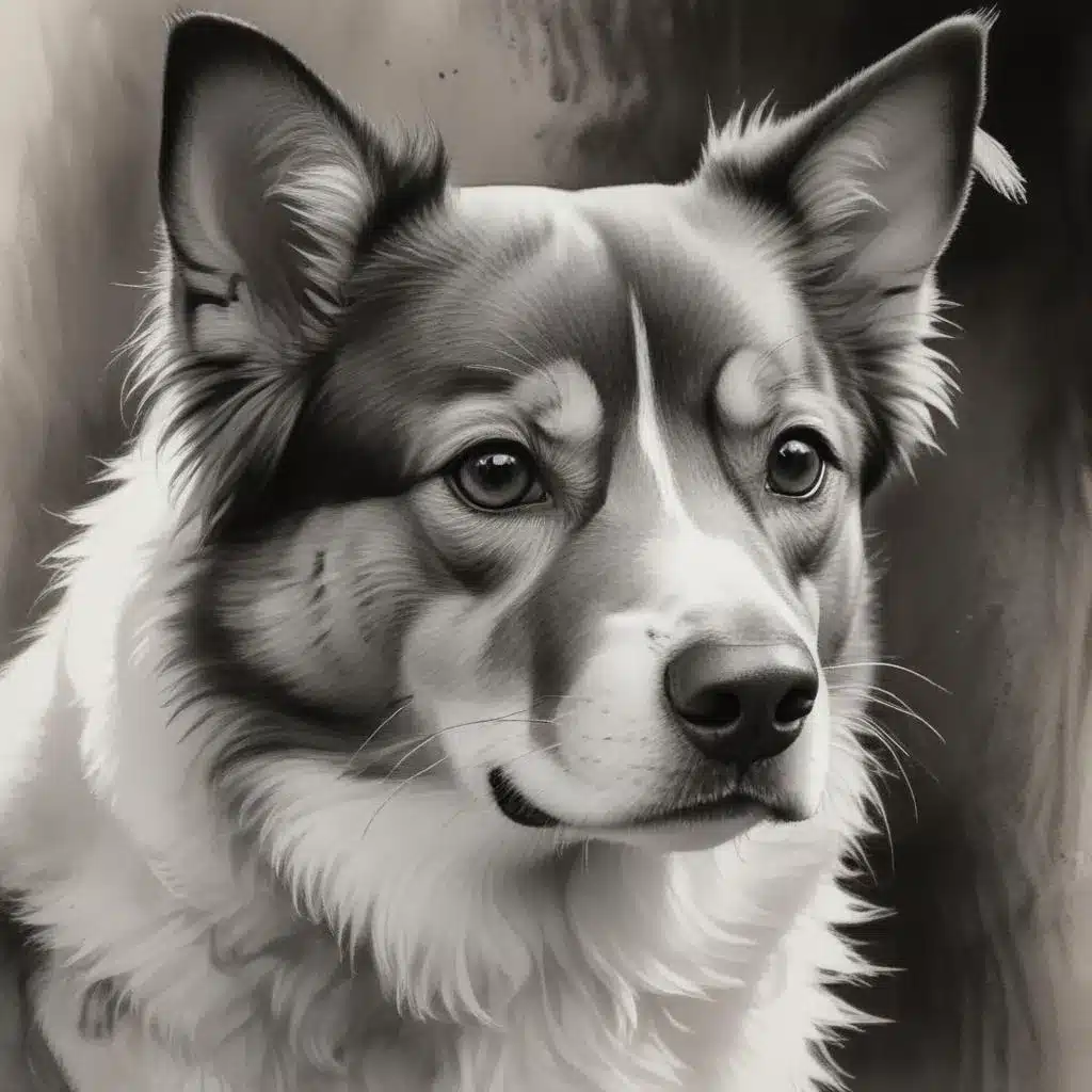 Expressive Ink Wash: Monochrome Mastery in Contemporary Pet Portrait Art Practices